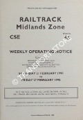 Book cover of Weekly Operating Notice containing Temporary Speed Restrictions, Engineering Arrangements, Signalling & Permanent Way Alterations, General Instructions and Notices, 21 to 27 February 1998 by Railtrack Midlands